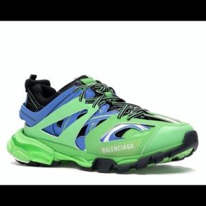 Green and blue Balenciagas